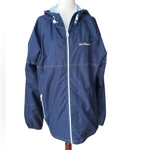NWOT Walt Disney Windbreaker Men’s Medium Blue White Mesh Lined Zip Jacket